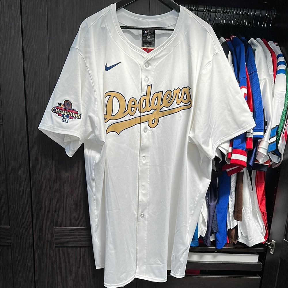 Los Angeles Dodgers Nike 2025 Gold Collection Elite Jersey – White 60/4XL